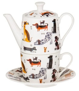 Ceramic & Porcelain Teapots: Ashdene Tea for one Canine capers