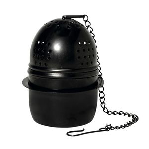 Infuser - Black Egg with Chain & Dish