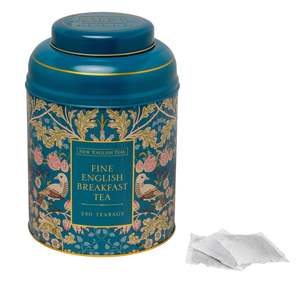 Song Thrush and Berries Deluxe Tea Caddy 80 tea bags - Teal