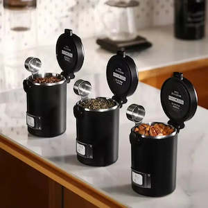 Accessories & Tools: MHW 3BOMBER Coffee Beans Sealed Container Food Storage Jars Sealed Humidity Monitor & Magnetic Scoop