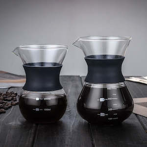 Coffee Pots: Glass Hand Punching Coffee Pot Temperature Resistance Glass Anti-scalding Share Glass Coffee Pot