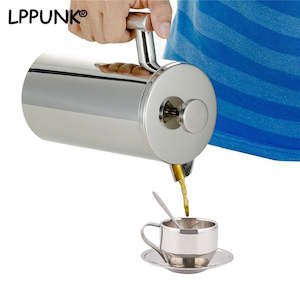 Stainless steel 304 double layer french presses coffee pot with 150ML mugs set larger