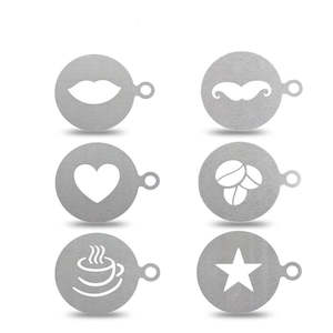 ERMAKOVA 6 Pcs/Set Stainless Steel Coffee Stencil Coffee Maker  Latte Art Mould &hellip;