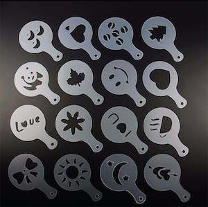 Stencils: 16 pcs/set Plastic Coffee Latte Garland Mould Latte Art Stencils Template For Latte/Cappuccino/Fancy