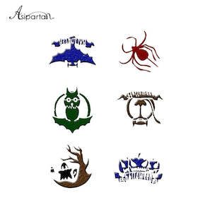 Asipartan 6pcs Owl Bat Tree Halloween Coffee Pull Flower Mold Cake Decorating To&hellip;