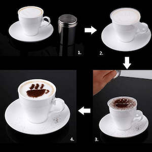 Stencils: FHEAL 16pcs/set Creative Cappuccino Coffee Barista Stencils Coffee Accessories Tools Printing