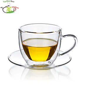 Cup Saucer Sets: 4 pcs/lot New Handmade Tea Cup Set - Heat Resistant Double Wall Tea Coffee Cup 160ml + Saucer
