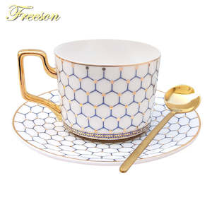 Cup Saucer Sets: Nordic Bone China Coffee Cup Saucer Spoon Set 200ml British Cafe Porcelain Tea Cup Advanced