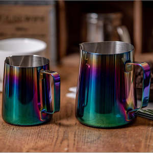 Milk Jugs: 350 600ml Stainless Steel Frothing jug Espresso Coffee Pitcher Barista Craft Coffee Latte Milk Frothing Jug Colorful Pitcher Mug