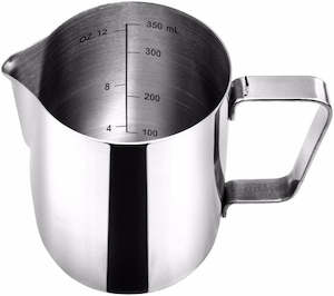 Milk Jugs: 304 Stainless Steel Frothing Pitcher - Easy to Read Creamer Measurements Inside - set of 2(350ml +
