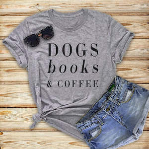 T Shirts: Hillbilly Funny Dogs Book & Coffee Letters Women Vogue Tshirt Plus Size Summer Top Harajuku Vintage