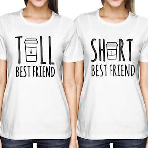 Cute Best Friend Shirt Tall And Short Matching BFF Funny Streetwear T Shirt Women