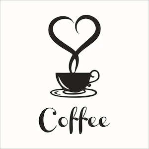 Stickers: Coffee Wall Sticker Shop Restaurant Wall Decor Decals Home Decorations Kitchen Removable Vinyl Wall