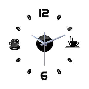 DIY Wall Sticker Clock Europe Style Acrylic Mirror Surface Coffee Stickers Home