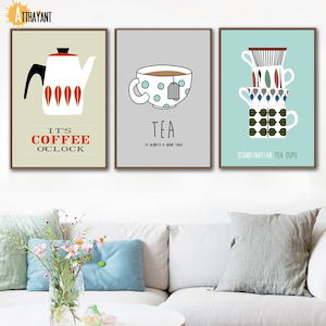 Coffee Tea Cups Wall Art Canvas Painting Nordic Posters And Prints Wall Pictures&hellip;
