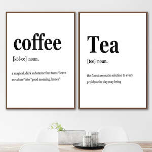 Posters: Coffee Tea Quote Black White Minimalism Wall Art Canvas Painting Nordic Posters And Prints Wall Pictures