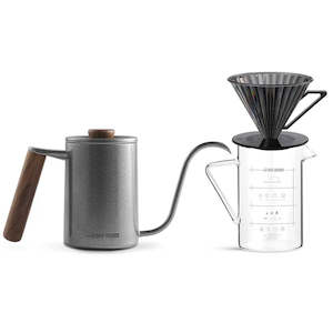 Coffee Makers: Pour Over Coffee Maker Set 400/600ml Gooseneck Kettle Coffee Dripper Brewer Clear Scale Glass Server