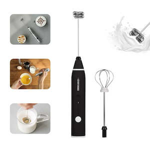 Accessories Tools: Powerful Milk Foam Machine Mini Electric Milk Frother Stainless Steel Eggbeater Portable Camping
