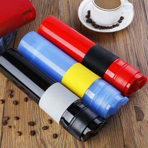 Coffee Pots: Portable French Press Coffe Bottle Plastic Outdoor Vacuum Coffee Plunger Filter Coffee Cup Travel