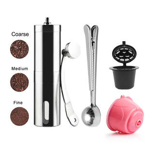 Manual Coffee Grinders: Mini Manual Coffee Grinder|Stainless Steel Hand Bean Grinder Compatible with Nespresso & Dolce Gusto