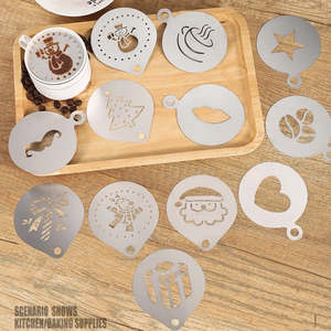 Stainless Steel Coffee Stencil | Latte Milk Foam Spray Art Mould for Coffee & De&hellip;