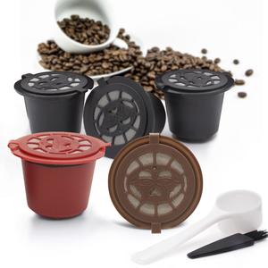 Capsules Pods: 1/3/4PCS Nespresso Refillable Coffee Capsule Cup Reusable Coffee Capsule Spoon Brush Coffee Filters