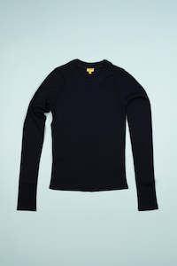 Hikerkind Ribbed Merino Long Sleeve 01 - Woad