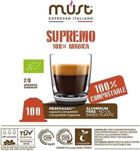 Supremo Blend – 100% Biodegradable Organic Certified Nespresso Compatible – Coffee Pod