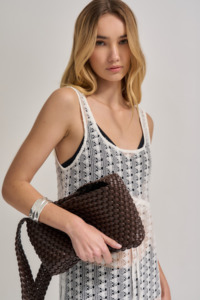 Luca Woven Crossbody - Chocolate