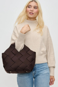 Handbags: Resilience Woven Neoprene Bag - Chocolate