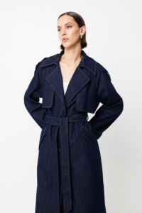 Jackets Coats: Bexley Trench Coat - Denim