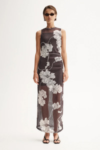 Dresses: Lilian Maxi Dress - Chocolate Floral