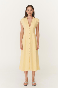 Mira Midi Dress - Lemon