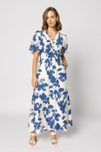 Dresses: Halo Dress - Blue Flower