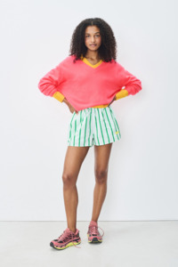 Raxow V Neck Jumper - Fluro Hydrangea