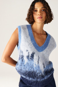 Colette Knit Vest - Blue