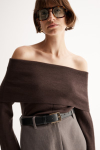 Knitwear: Alexa Knit Top - Chocolate