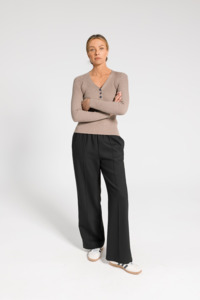 Ava Ribbed Top - Cappuccino