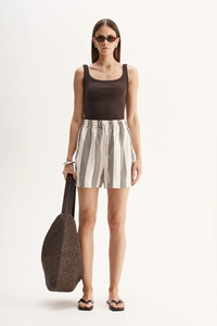 Milo Striped Shorts - Chocolate