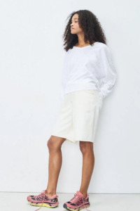 Pants Jeans: Denim Shorts - Off White