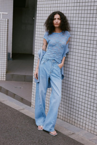 Pants Jeans: Percy Curved Seam Jeans - Faded Blue
