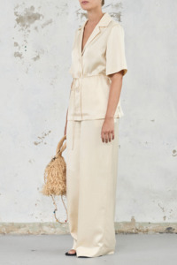 The Satin Relaxed Pants - Butter