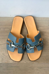 Shoes: Leather Sandals - Blue