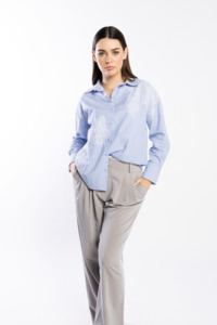 Drama The Label: Marianne Shirt - Blue Stripe