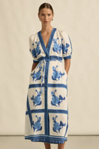 Portrait Dress - Azure Collage