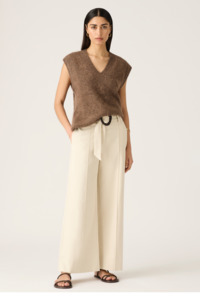 Mos: Lis Wide Leg Pants - Ivory