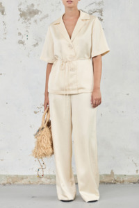 The Satin Dinner Shirt - Butter