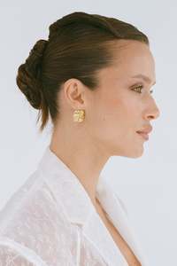 Porter Jewellery: Baby Cushion Earrings- Gold