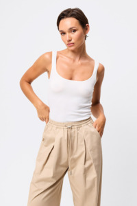 Fine Line Knit Tank - White