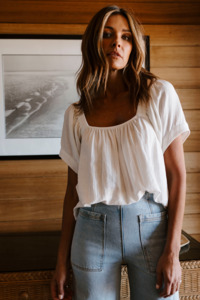 Aryele: Sophia Pleat Top - Bone